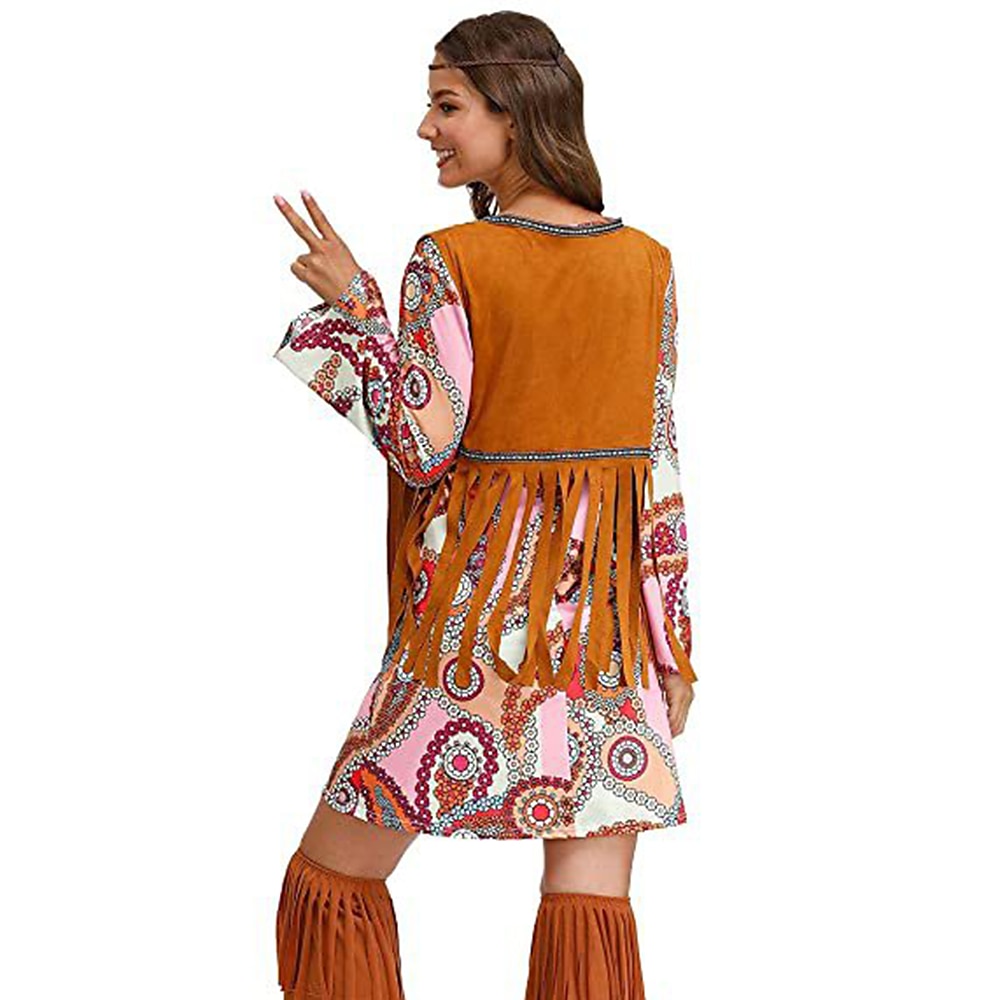 Retro Vintage 1970s Disco Dress Flare Cuff Sleeve Hippie Printing Women's Masquerade Party & Evening Pride Parade Pride Month Adults' Dress 2025 - $21.99 –P5