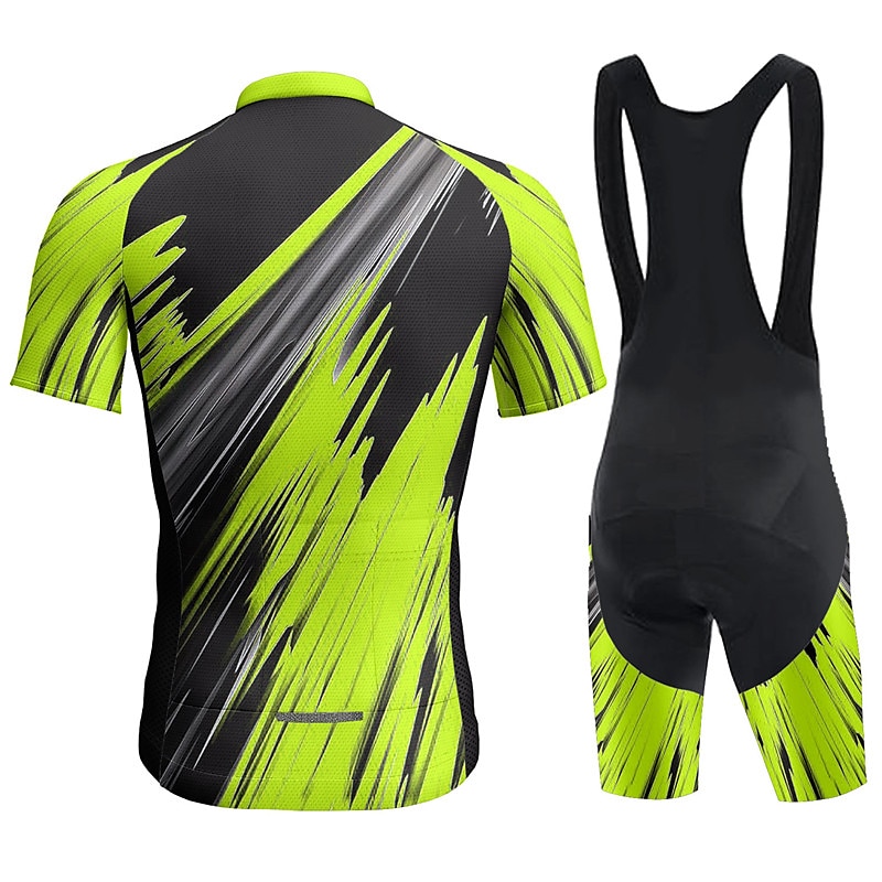 Per uomo Maglia con salopette corta da ciclismo Manica corta Ciclismo da montagna Cicismo su strada Giallo Rosso Blu Geometrico Bicicletta Completo tuta Pad 3D Traspirante Asciugatura rapida Tasca del 2025 a $41.99 –P4