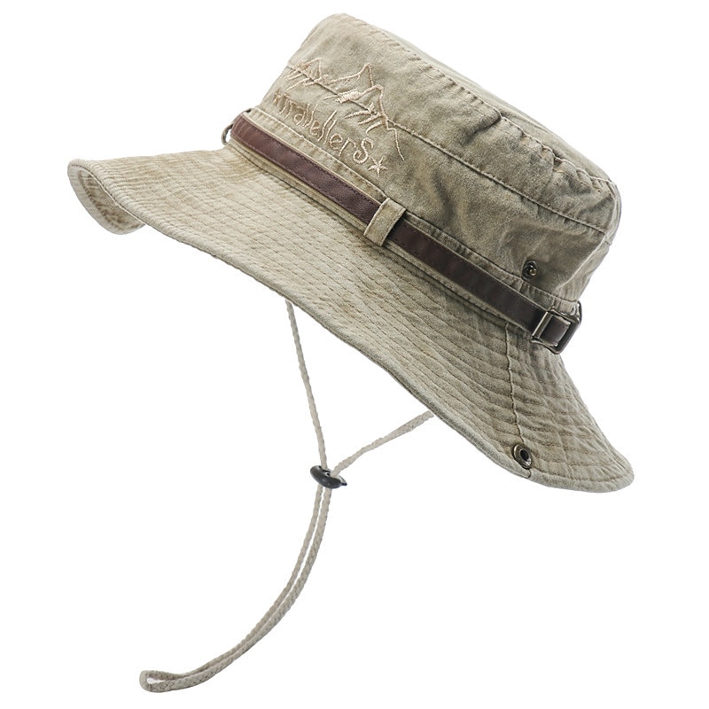 Men's Bucket Hat Sun Hat Fishing Hat Boonie hat Hiking Hat khaki