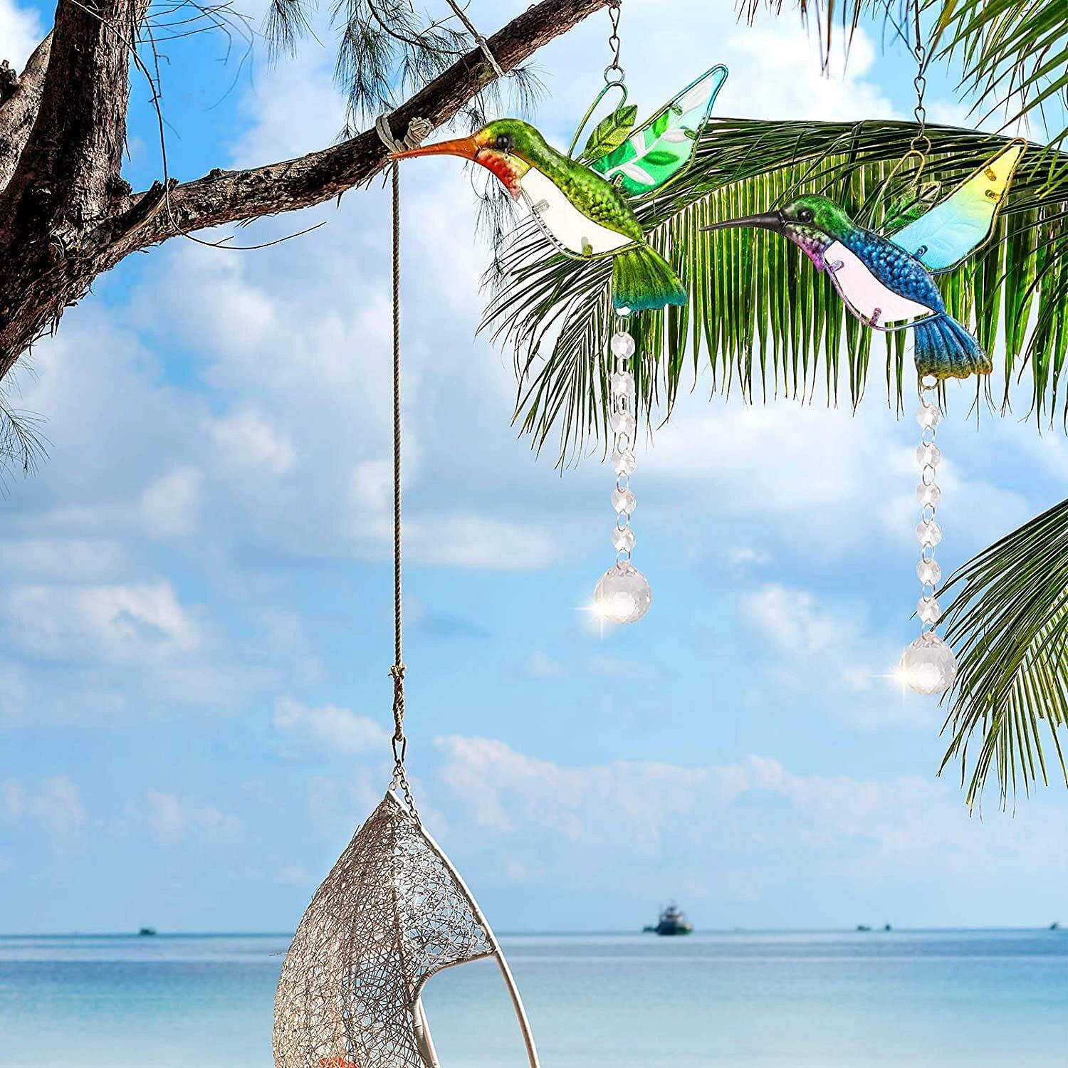 1pc, Hummingbird Crystal Sun Catcher Pendant, Hanging Prism Ball Garden Decoration 2025 - $11.99 –P4
