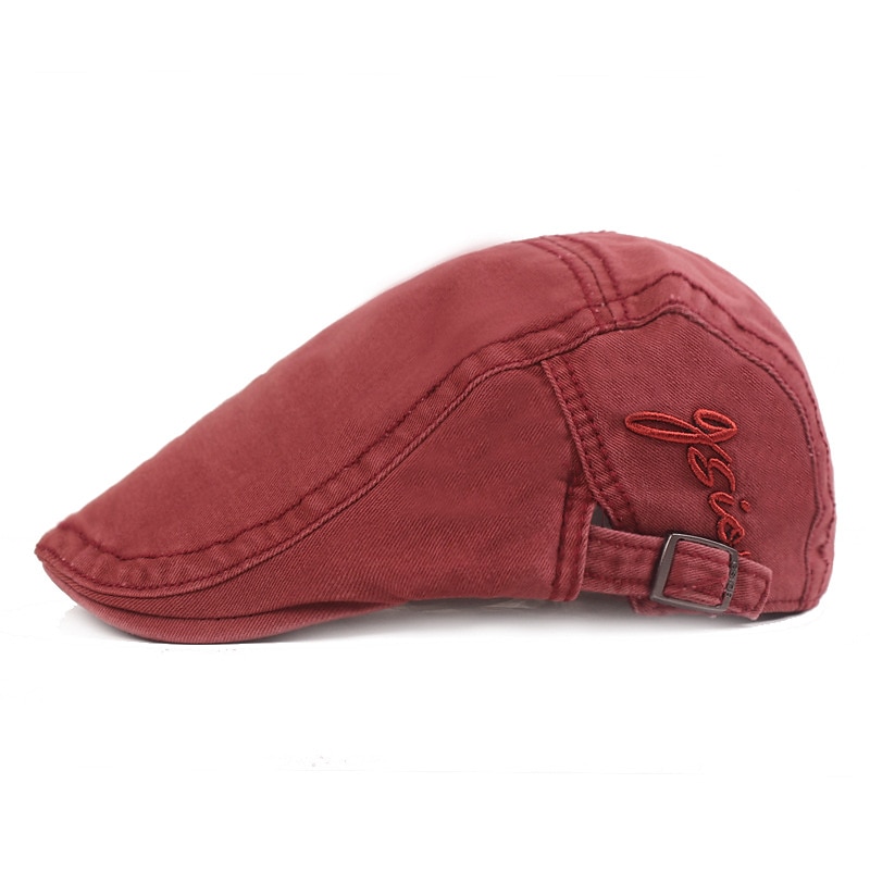 Hombre Gorra Plana Negro Rojo Algodón Moda Ropa de calle Elegante Moda de los años 20 Exterior Diario Noche Plano Templado 2025 - $15.49 –P3