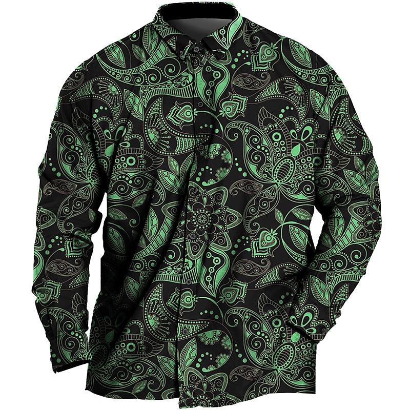 Per uomo Taglie Forti Camicia Grande e alto Stampe Grafiche Collo ripiegato Bottoni Manica Lunga Primavera & Estate Sport Moda Streetwear Designer All'aperto Vacanza Top del 2026 a $28.99 –P2