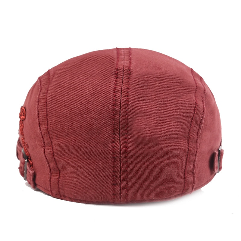Hombre Gorra Plana Negro Rojo Algodón Moda Ropa de calle Elegante Moda de los años 20 Exterior Diario Noche Plano Templado 2025 - $15.49 –P6