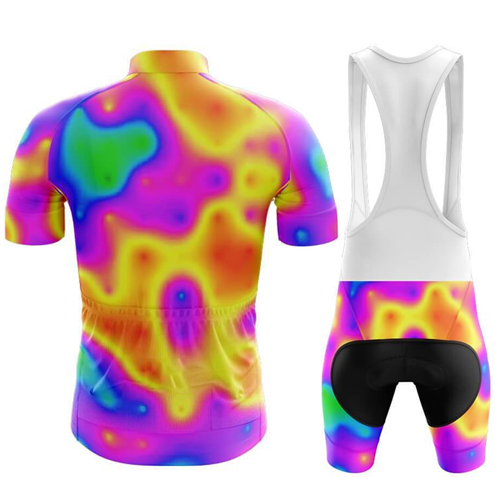Per uomo Maglia da ciclismo con pantaloncini con bretelle Graffiti Manica Corta Bicicletta Completo Abbigliamento con 3 tasche posteriori Mountain Bike MTB Ciclismo su strada Cuscinetto 3D del 2025 a $50.99 –P11