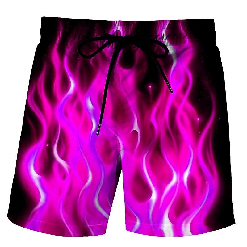 Homme Flamme Caleçons de Bain Surf Boardshort short de bain Taille médiale Hawaïen Bohème Extérieur Vacances Sortie Poche Cordon Taille elastique Designer Vêtement Tenue de 2025 ? $19.99 –P7