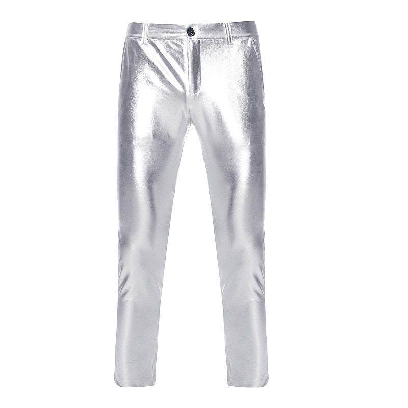 Herr Långbyxor Casual byxor Glansig Metall Rakt ben Slät Reflekterande Komfort Fest Ledigt Helgdag Streetwear Stylish Silver Guld 2026 - $29.99 –P6