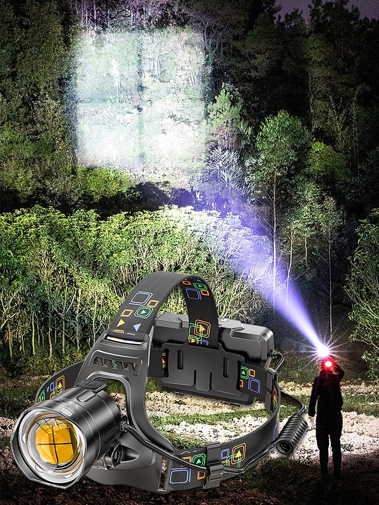 LED Headlamp Rechargeable Outdoor Super Bright With XHP90 Lamp Beads Waterproof Headlight Power Display Suitable For Exploration Hunting Fishing 2025 - $22.99 –P11