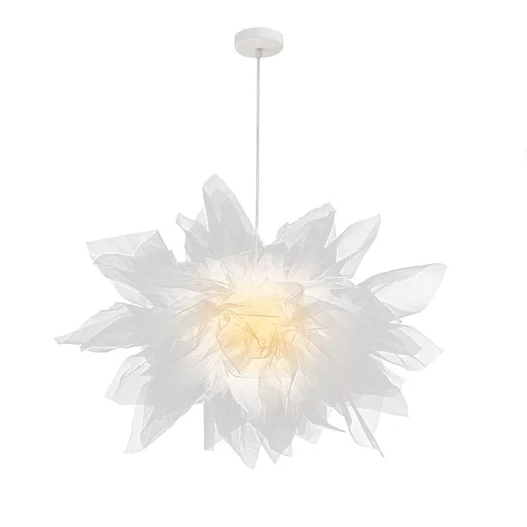Luz colgante led araña de malla blanca luz colgante moderna sala de bodas sala de estar habitación de las niñas araña de dormitorio personalidad creativa iluminación romántica 2025 - $155.99 -P3