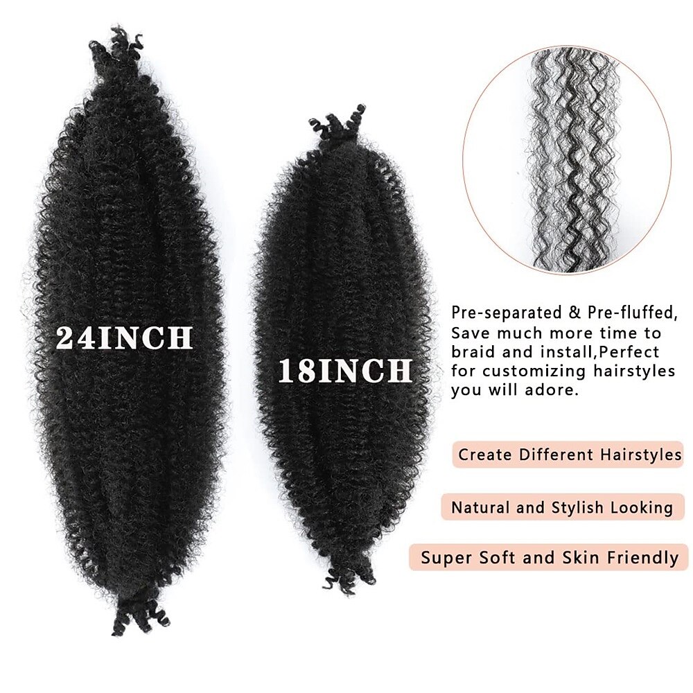 8 Packs Pre-Separated Springy Afro Twist Hair Suitable for Damaged Soft Locs Synthetic Marley Twist Braiding Hair 2025 - $54.99 –P3