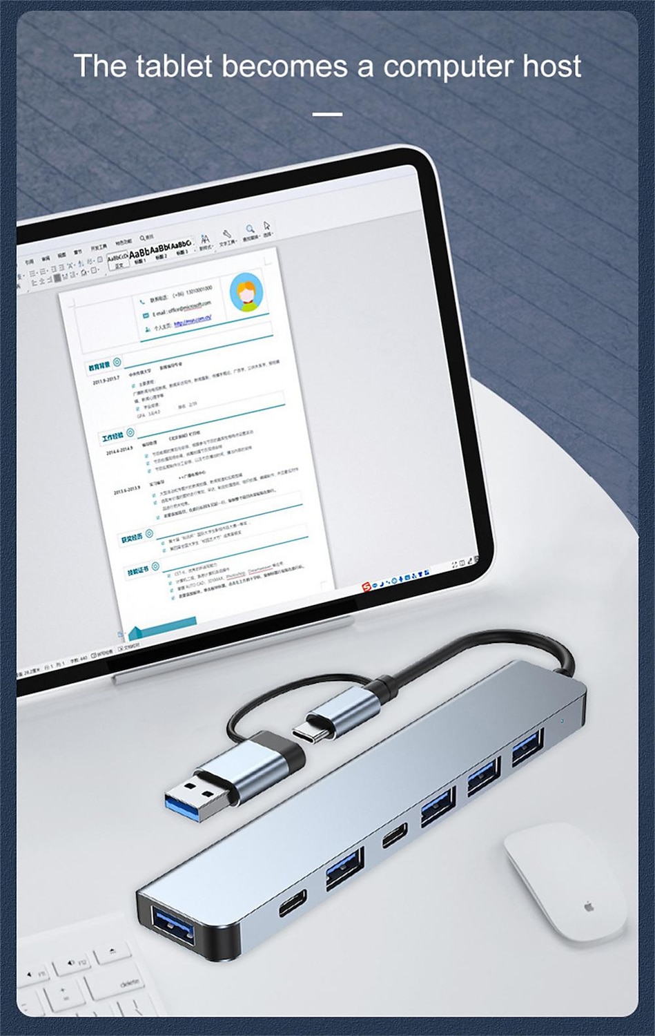4/7/8 In 1 USB3.0 Type C Extender Hub Docking Station Multi USB Splitter Multiport Adapter USB 3.0 2.0 TF SD Reader Slot For for Mac Pro Mini iPad Pro Surface Pro lash Drive Mobile HDD 2025 - $16.99 –P6
