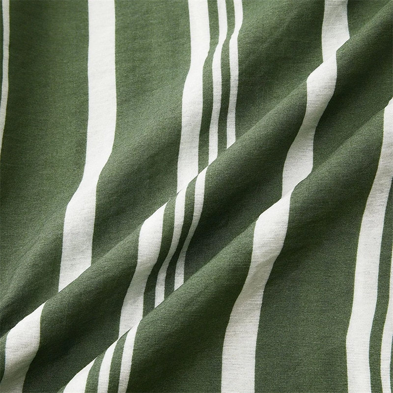 Voor heren Overhemd Zomer overhemd Normaal shirt Overhemd met knopen Gestreepte shirts Zwart blauw Rood Groen Korte mouw Gestreept Strijkijzer Vakantie Straat Kleding Katoen Katoenmix Modieus Casual 2025 - $19.99 –P9