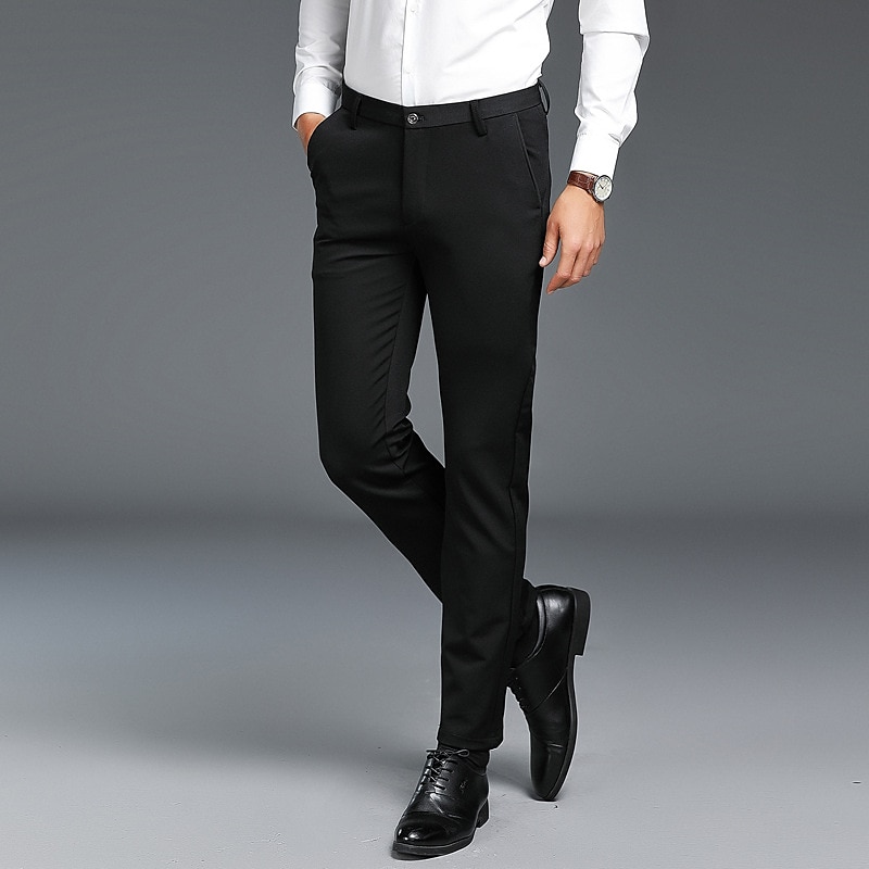 Per uomo pantaloni della tuta Pantaloni Chino Pantaloni casual Tasche Gamba dritta Liscio Comfort Ufficio Attività commerciale Informale Streetwear Moda Nero Grigio chiaro del 2025 a $25.99 –P2