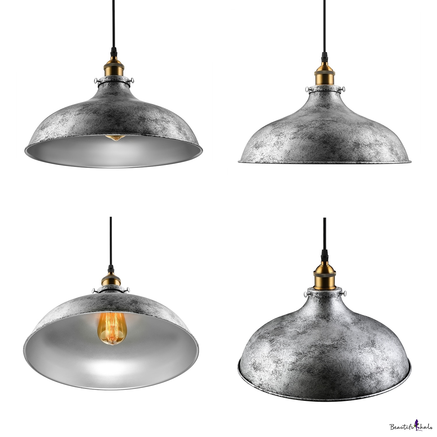 LED závěsné světlo závěsné stropní průmyslové kartáčované vintage stínidlo barové osvětlení, osvětlení restaurace starožitný kartáčovaný rustikální kov 2025 - $118.99 –P6