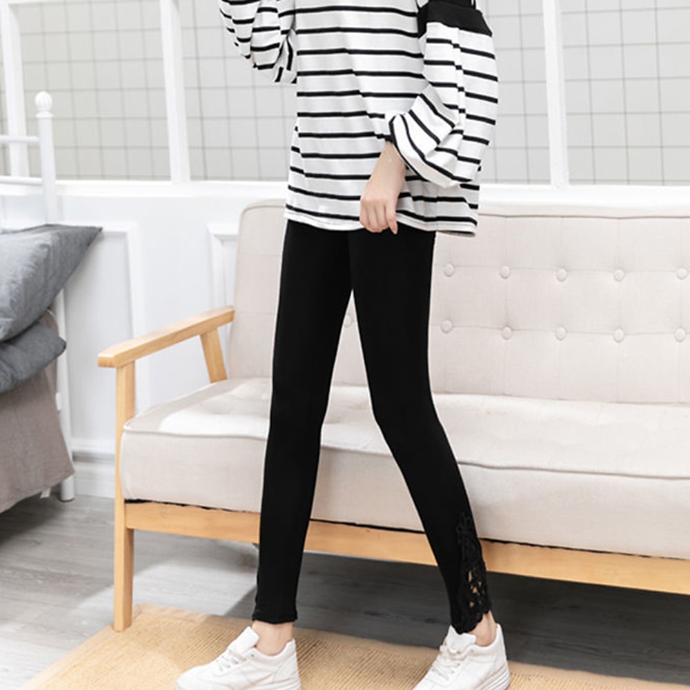 női leggings egyszínű fekete fehér divatos bokáig érő alkalmi napi 2025 - $12.99 –P3
