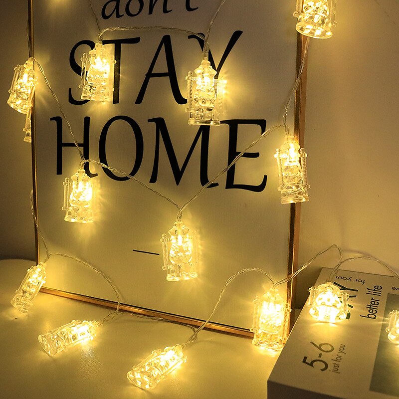 Ramadán luces eid decoración 3m 20leds lámpara de palacio cadena de luz de pvc mubarak con batería para decoraciones eid lámpara de linterna de luna 2025 - $6.49 –P2