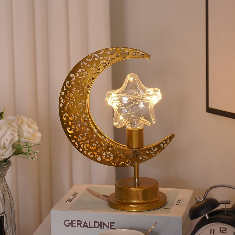ramadan eid mubarak luci lampada da notte decorativa vacanza illuminazione musulmano ramadan festival led castello stella luna luce di notte casa decorazione camera da letto del 2025 a $18.49 –P5