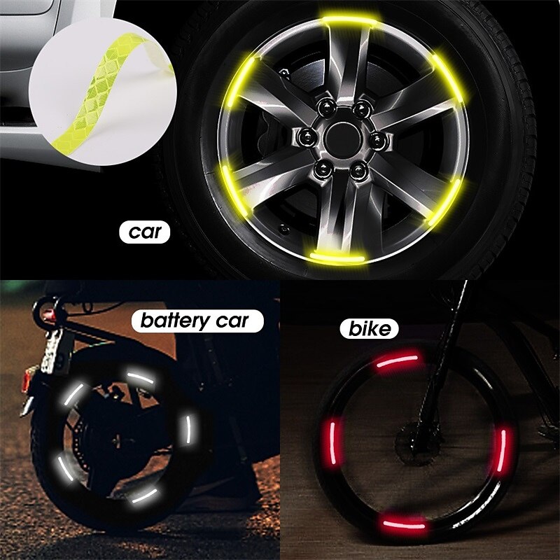 40pcs Car Wheel Hub Reflective Strip Sticker Car Motorcycle Wheel Strong Reflective Warning Sticker Tire Rim Reflective Decals Car Accessaries 2025 - $11.99 –P6