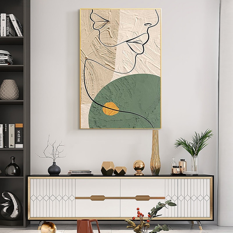 peinture à l'huile à la main peint à la main art mural abstrait personnes peinture sur toile décoration de la maison décor cadre tendu prêt à accrocher de 2025 ? $131.99 –P8