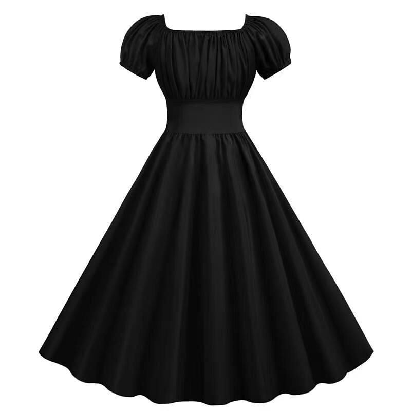 Retro Vintage 1950er Urlaubskleid Flapper Kleid Swing-Kleid Einfarbig Kostüm Damen Maskerade Alltagstauglich Junggesellinnenabschiedsparty Erwachsene Kleid Abschlussballkleider 2026 - $27.99 –P4