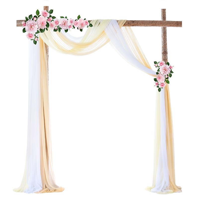 salvie grønn bryllup bue gardiner chiffon stoff draperi ren bakgrunn gardiner for fest seremoni bue scene dekorasjoner 2025 - AU $41.89 –P11
