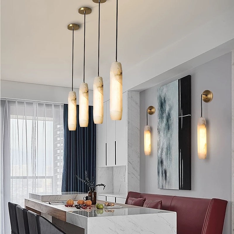Lampada A Sospensione A Led Lampada A Sospensione In Marmo Di Metà Secolo Lampada A Sospensione A Led Per Cucina Ad Isola Sala Da Pranzo Soggiorno Lampada A Sospensione E26 Base del 2025 a $349.99 –P2
