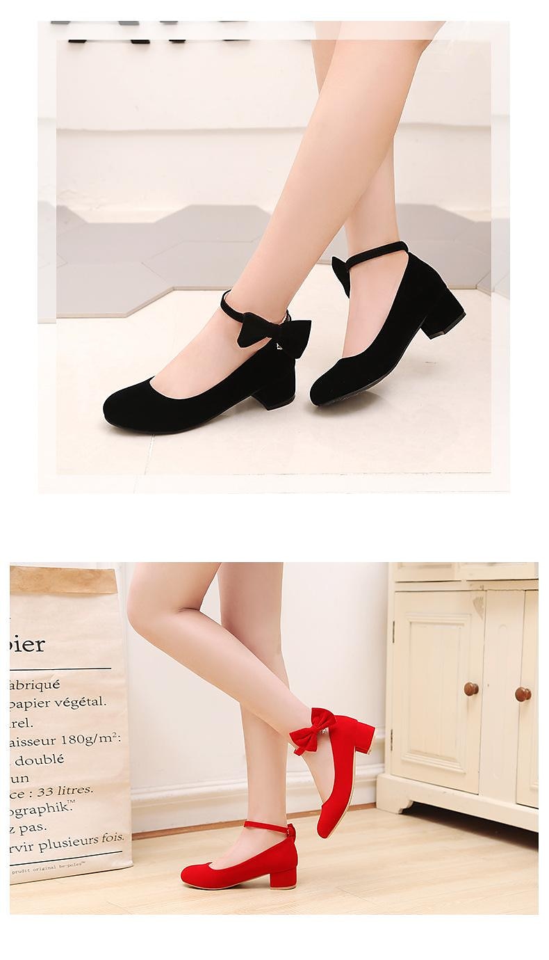 Girls' Heels Daily Dress Shoes Heel Cosplay Lolita Synthetics Breathability Non-slipping Height-increasing Big Kids(7years +) Party Birthday Daily Walking Shoes Bowknot Crystal / Rhinestone Black Red 2025 - $54.99 –P9