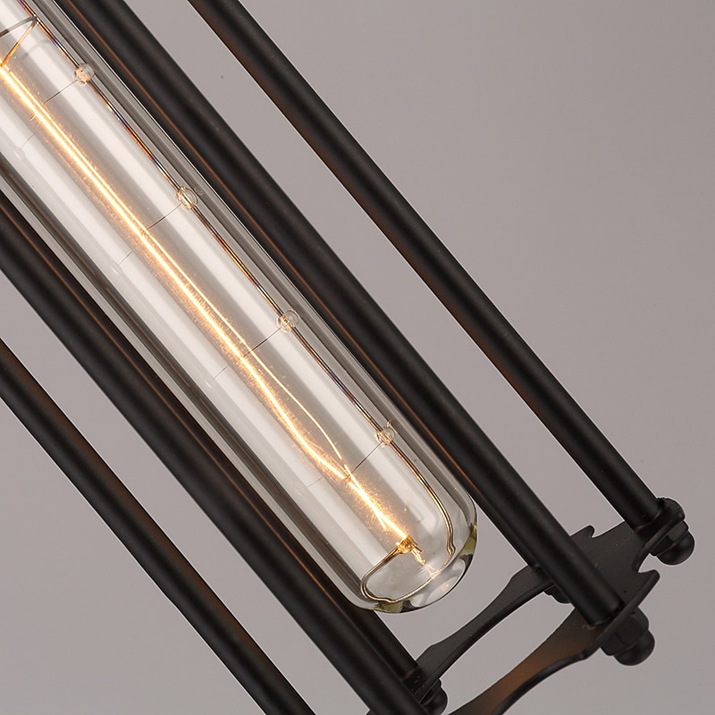 LED Pendant Light Long 17.5" Tube Cage Black or Brass Cage Edison Hanging Bar Pendant - Black Wire Ceiling Fixture Industrial Lighting 2025 - $93.44 –P3