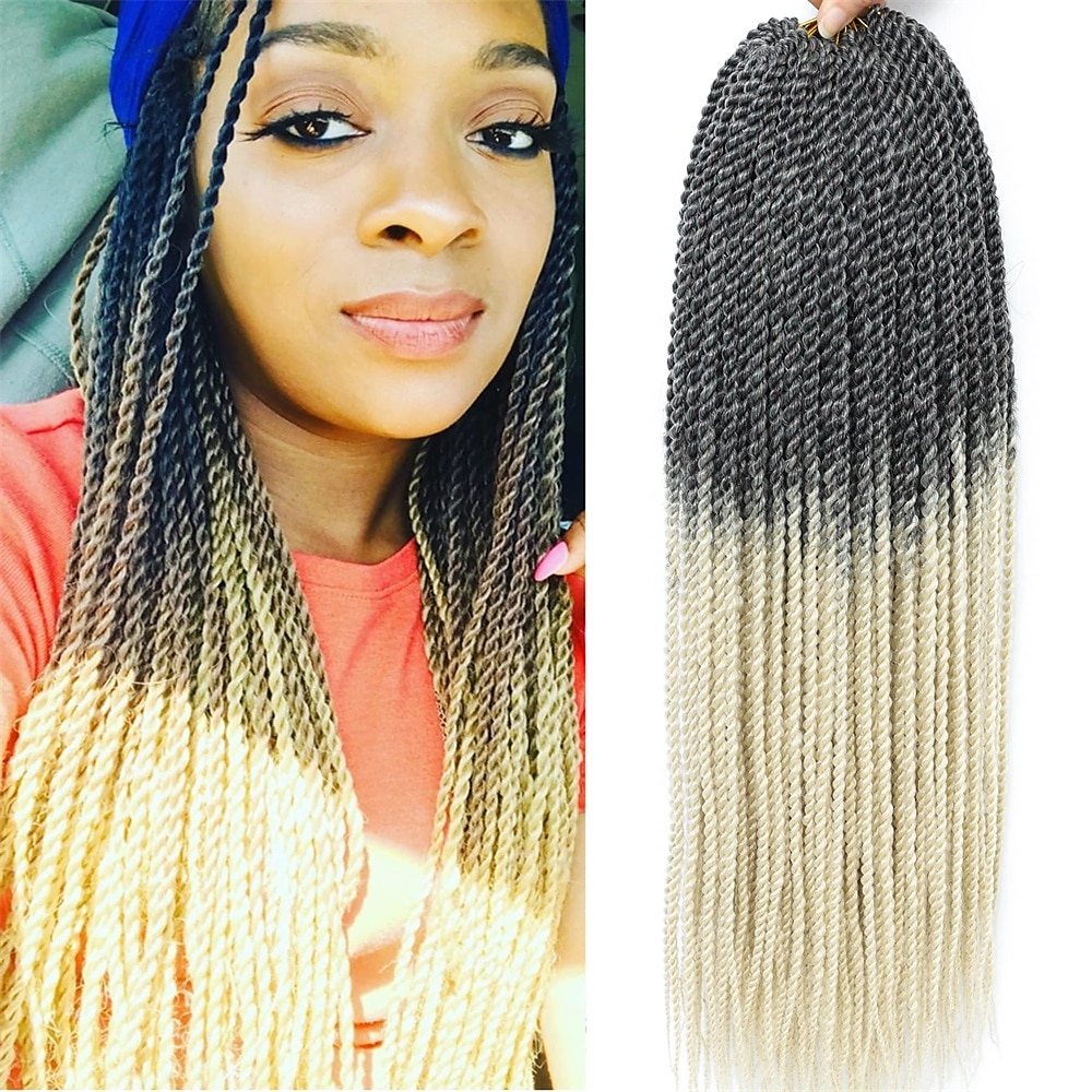 18 Inch Ombre Blonde Senegalese Twist Crochet Hair Pre Looped Small  Senegalese Twist Braids For Braiding From Eco_hair, $7.01