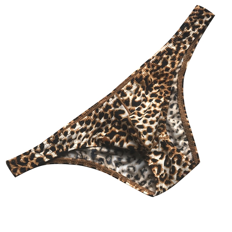 Férfi 1 darab Szexi bugyi Leopárd minta Spandex Poli & pamut keverék Leopárd foltok Alacsony derekú Narancssárga 2025 - $7.99 –P1
