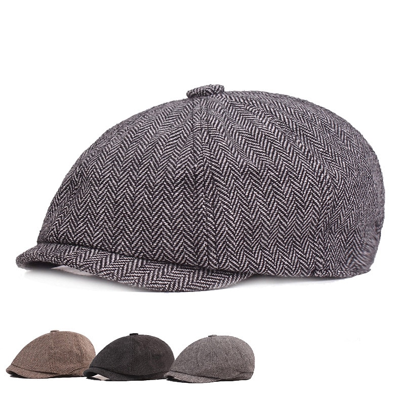 Hombre Sombrero de la boina Sombrero de vendedor de periódicos Color Caquí Gris Ligero Algodón y lino Ropa de calle Elegante Moda de los años 20 Exterior Diario Noche Estampados Filtro Solar 2025 - $12.49 –P1