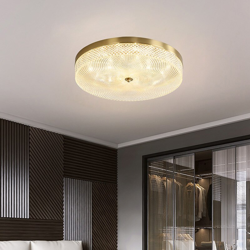 Luz de techo led regulable 35cm diseño circular luces de techo de cobre para sala de estar 110-240v 2026 - $335.59 –P1