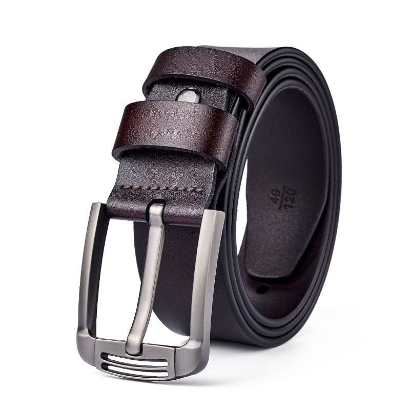Herren Ledergürtel Klassischer Jeansgürtel Schwarz Kaffee Dermis Retro Traditionell Glatt Freizeitskleidung Ausgehen Wochenende 2025 - $21.99 –P5