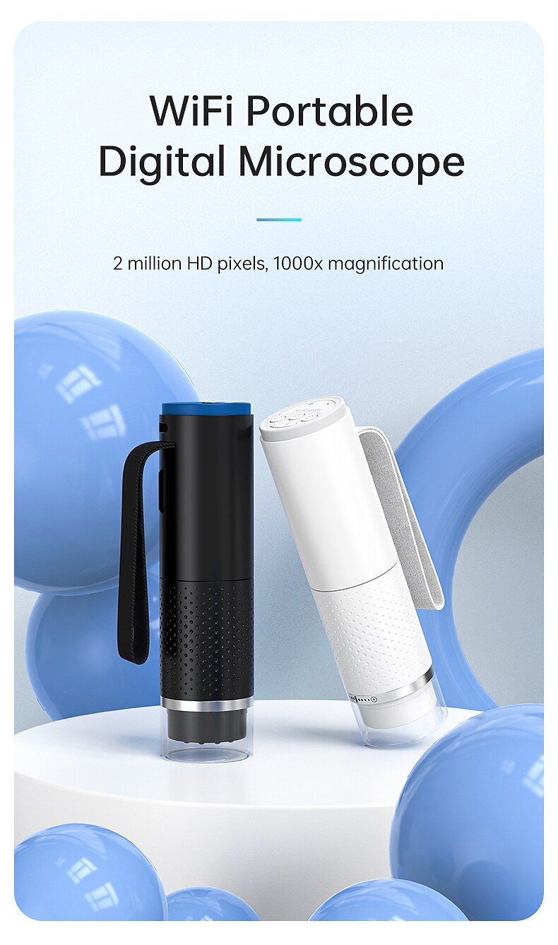 беспроводной цифровой микроскоп 50x-1000x увеличение wifi usb hd портативный портативный карманный микроскоп камера с 8 регулируемыми светодиодами совместимый с iphone ipad android windows mac 2025 - $54.99 –P9
