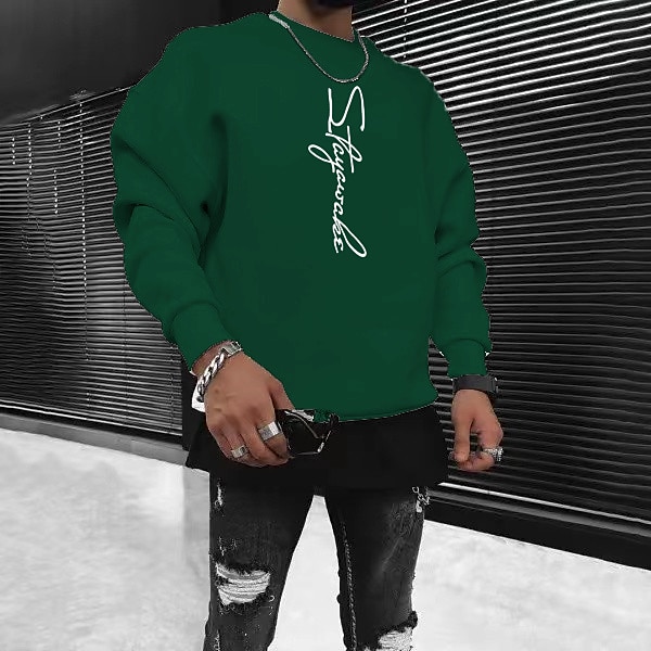 Per uomo Tinta unica Maglione Manica Lunga Felpa Girocollo Streetwear Abbigliamento Sportivo Essenziale Stampa a caldo Sport & Outdoor Casuale Abbigliamento casual alla moda Oversize Primavera Autunno del 2025 a $29.99 –P4