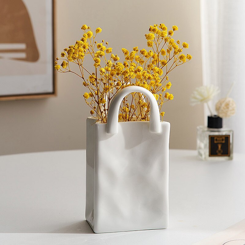 Handbag Vase Tabletop Decoration Creative Flower Arrangement Simple Modern Vase 1PC 2025 - $17.49 –P7