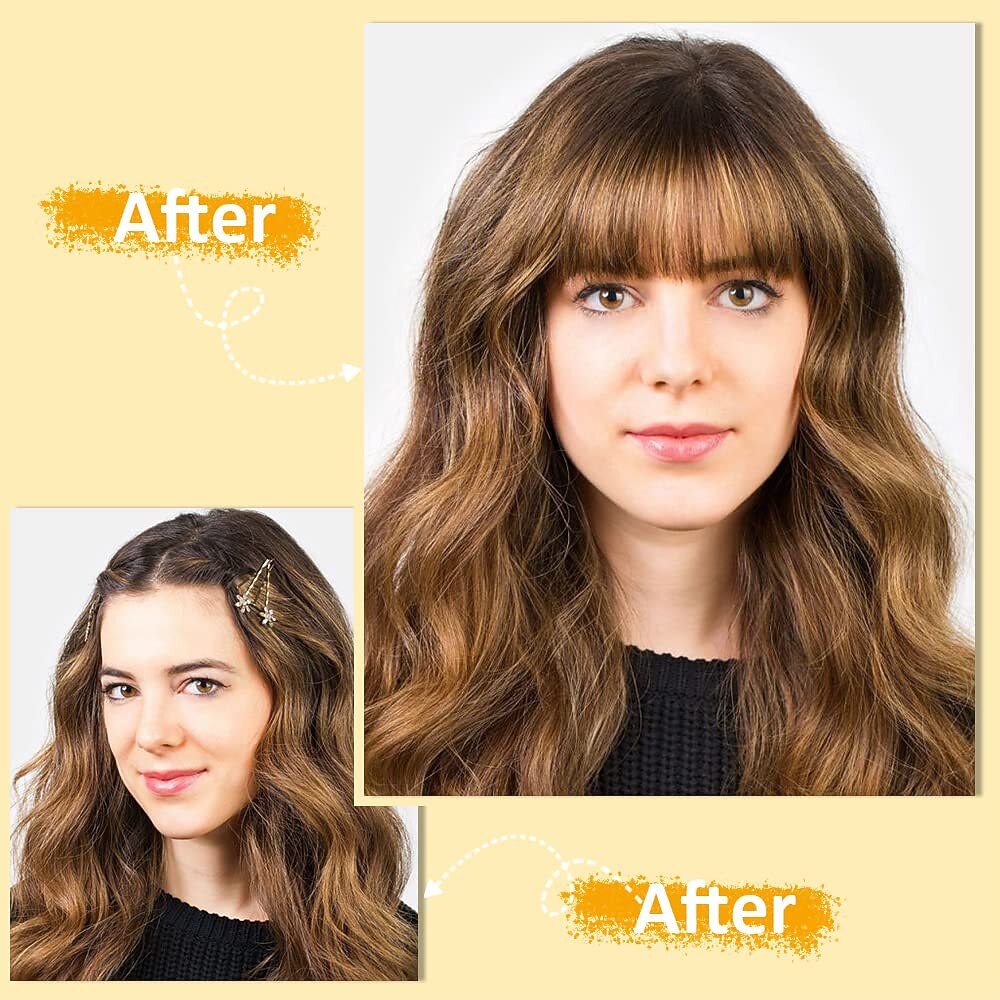 2026年 前髪ヘアクリップエクステンションでフレンチバングストレートナチュラルフリンジフルバングテンプル付き女性用ワンピースヘアクリップ女の子アッシュブロンド  コレクション – $9.99 –P6