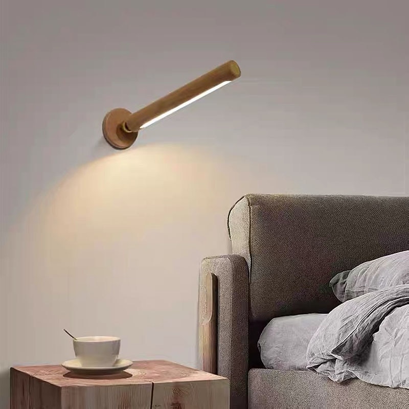 applique murale led en bois 360 ° rotatif magnétique détachable et gradation continue applique murale rechargeable, la lampe de nuit usb est pour le salon de la chambre de 2025 ? $132.99 –P1