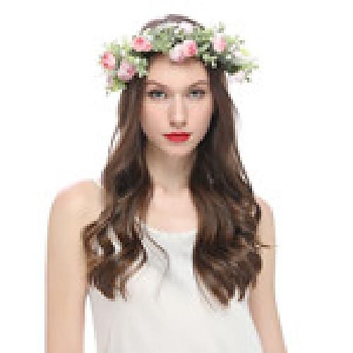 fascia del fiore rosa corona floreale di boho cerchio dei capelli della ghirlanda copricapo della boemia copricapo donne del copricapo corona delle ragazze fasce per capelli a foglia decorazione del del 2025 a $13.49 –P9