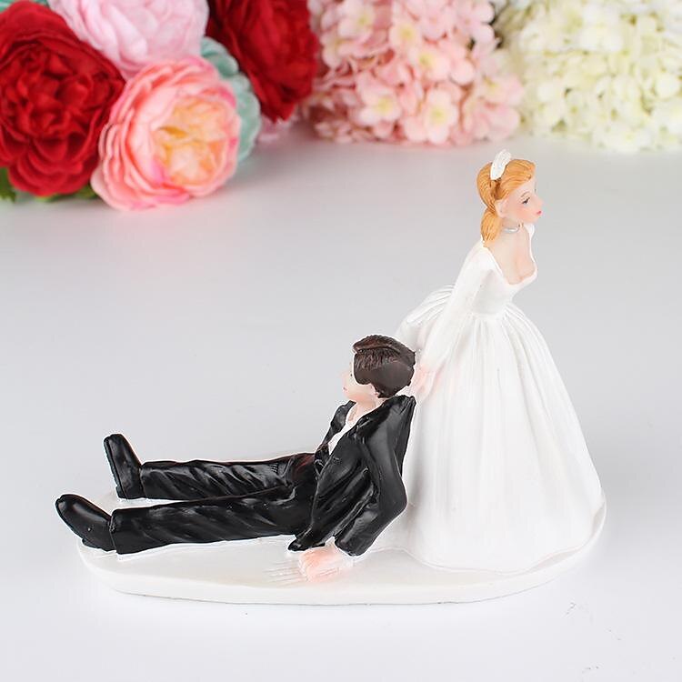 valentijnscadeau bruiloft hars cake topper mode cake topper poppen bruid en bruidegom hars beeldjes ornament bruiloft decor 13*10cm 2025 - $16.99 –P6