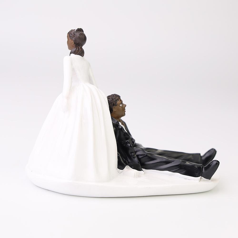 valentijnscadeau bruiloft hars cake topper mode cake topper poppen bruid en bruidegom hars beeldjes ornament bruiloft decor 13*10cm 2025 - $16.99 –P2