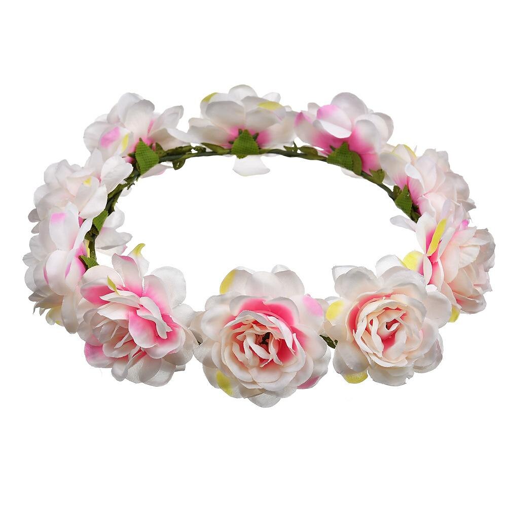 fascia del fiore rosa corona floreale di boho cerchio dei capelli della ghirlanda copricapo della boemia copricapo donne del copricapo corona delle ragazze fasce per capelli a foglia decorazione del del 2025 a $17.99 –P6
