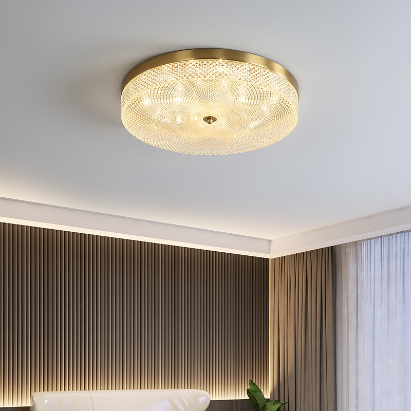 Luz de techo led regulable 35cm diseño circular luces de techo de cobre para sala de estar 110-240v 2026 - $335.59 –P12