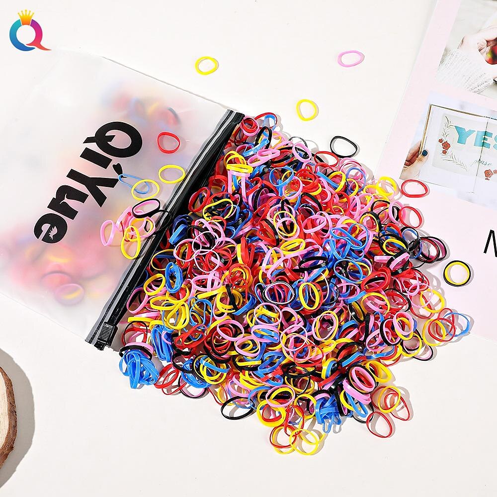 Hair Rubber Bands Funtopia 500/1000 Pcs Small Elastic Hair Ties