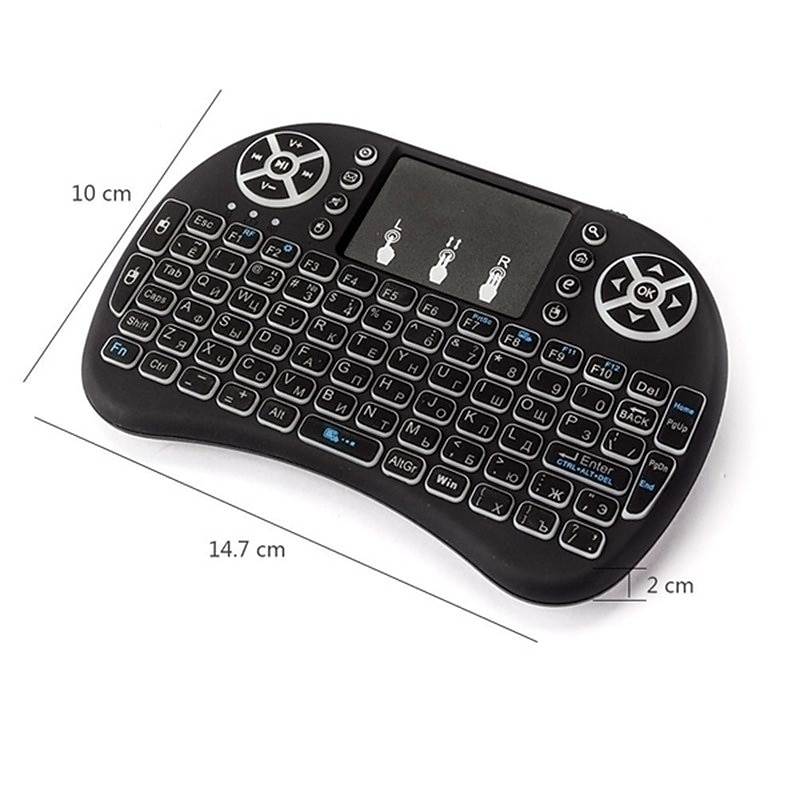 Mini Wireless Keyboard with Multi-touch Touchpad 7 Colors Backlight Wireless Touchable Remote Control for Smart TV Box Desktop Touchpad PC 2025 - $17.99 –P8