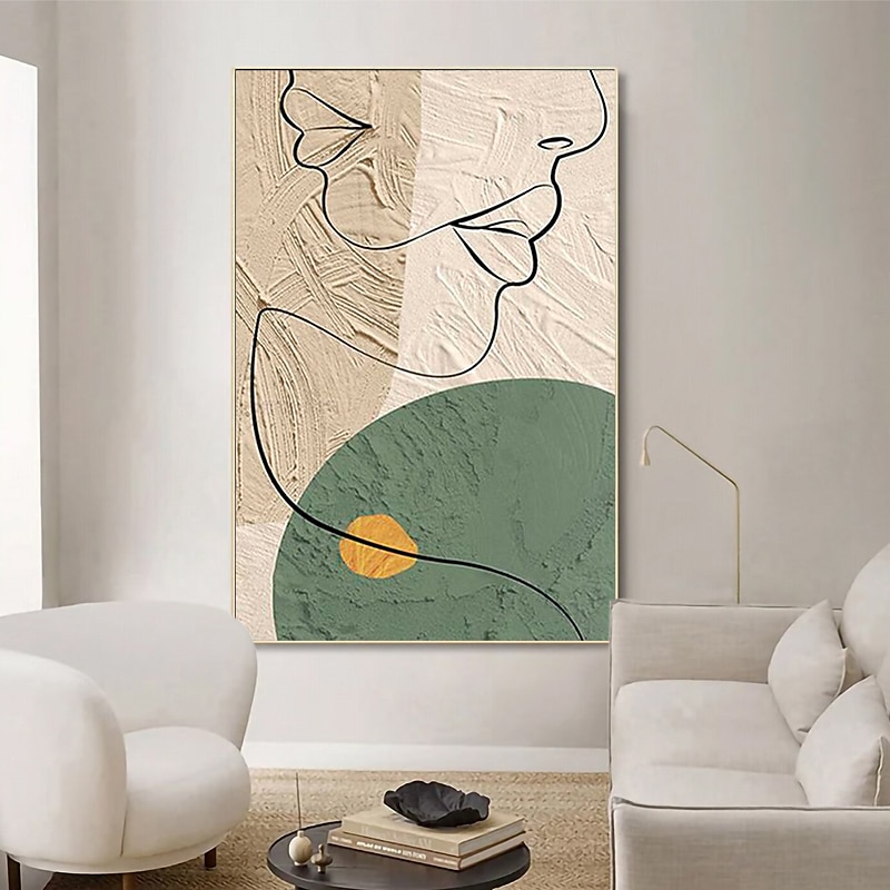 peinture à l'huile à la main peint à la main art mural abstrait personnes peinture sur toile décoration de la maison décor cadre tendu prêt à accrocher de 2025 ? $131.99 –P2