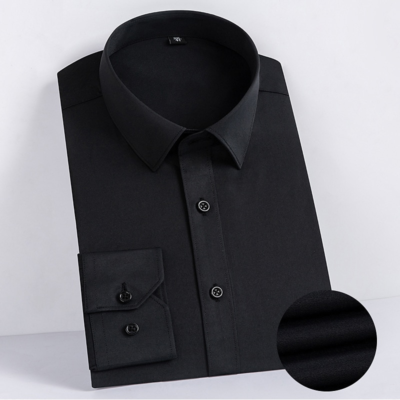 Per uomo Camicia Camicie Maglietta informale Camicia con bottoni Liscio Matrimonio Ufficio / Business Nero Bianco Rosa Blu marino scuro Manica lunga Collo ripiegabile Primavera estate Abbigliamento del 2025 a $20.99 –P5