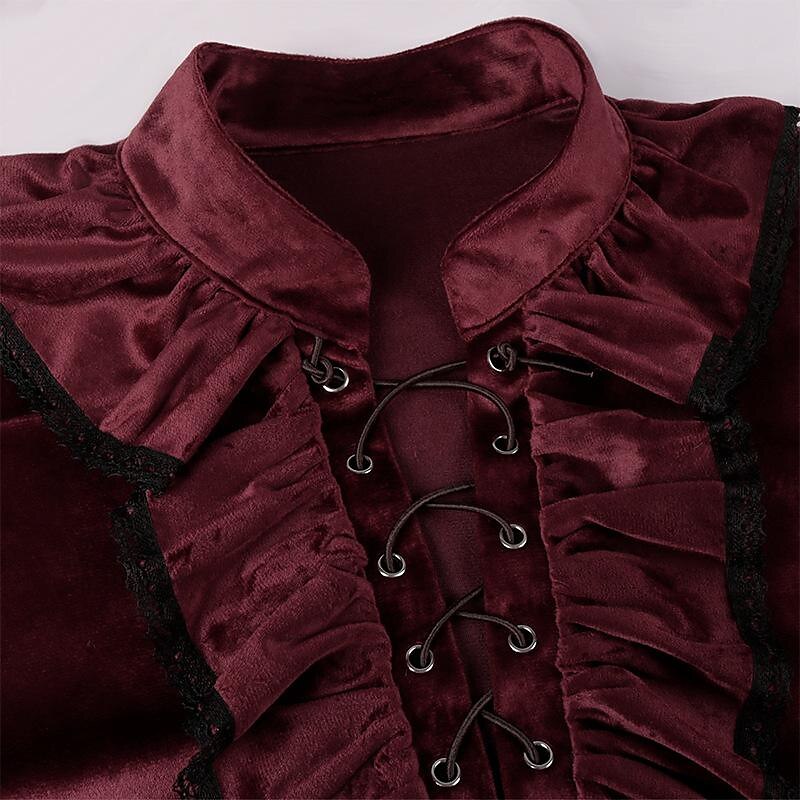 Retró Középkori Reneszánsz Blúz / Ing Ren Faire Vámpírok Lovag Egyszínű Férfi Kalóz Fantasy királyi Álarcos mulatság Felnőttek Blúz 2025 - $44.99 –P10