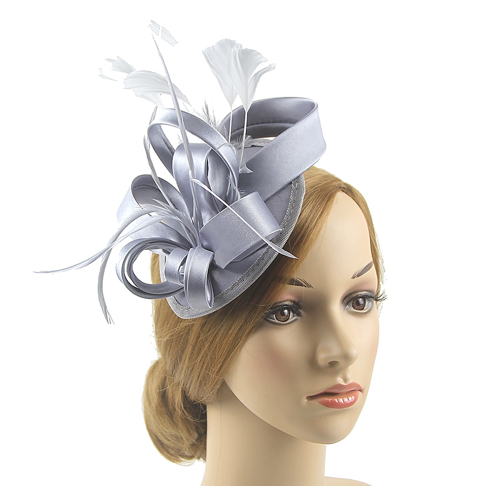 Čelenky Fascinátory Klobouky  Polyamidový klobouk Fedora Klobouk s plochým vrškem Podzimní svatba Městská párty  Večerní dovolená Čajová párty Dostih Vintage Elegantní s peřím Appliques Hlava 2025 - $25.99 –P7
