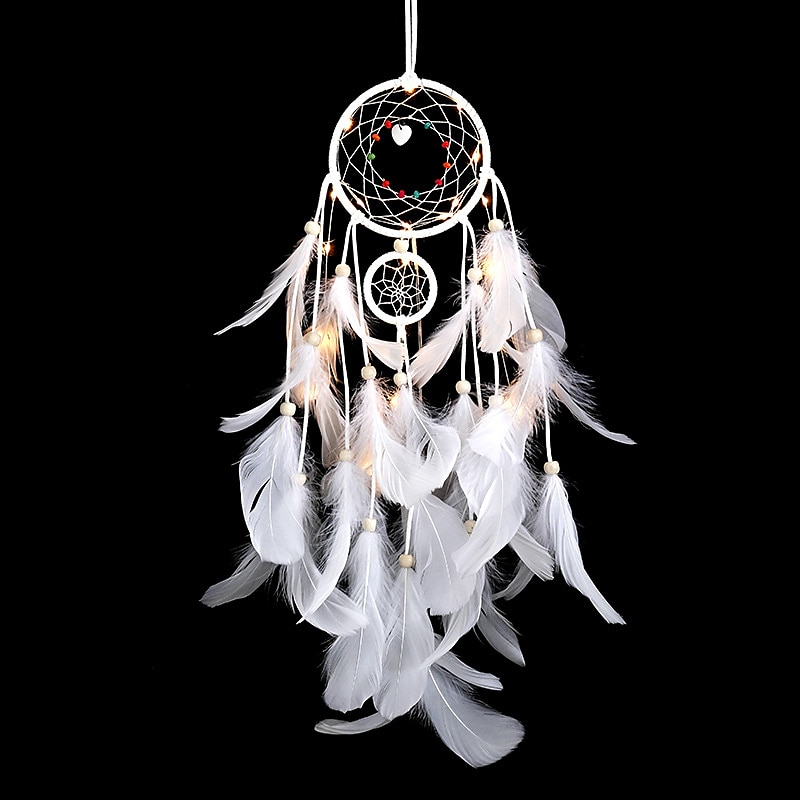 Capteur de rêves led plume lumière créative fée lampe tenture murale vacances décorations chambre famille mariage fête d'anniversaire bénédiction cadeau de 2025 ? $11.49 –P15