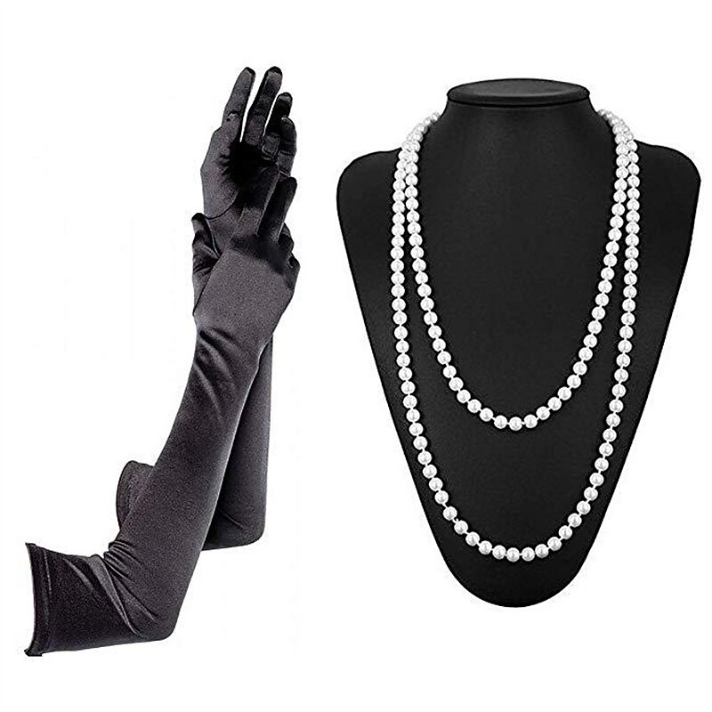 Anni Ruggenti Anni 1920 Midi Abito Flapper Abito da cocktail Set di accessori Senza maniche Il grande Gatsby Invitato al matrimonio Paillettes Frangia con nappe Scollo a V Costume Per donna Mascherata del 2026 a $60.99 –P10